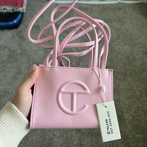 Telfar Soft Pink Mini Crossbody Shopping Bag